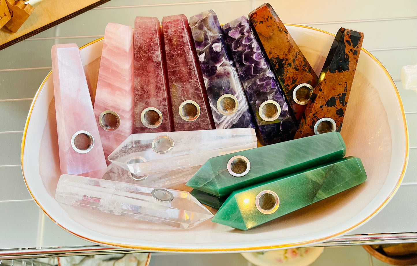 Crystal Herbal Pipe